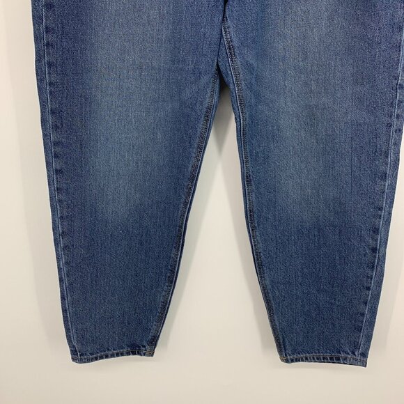 Old Navy Jeans Slouchy Taper Blue Mid Rise Button Fly 100% Cotton - Picture 4 of 9